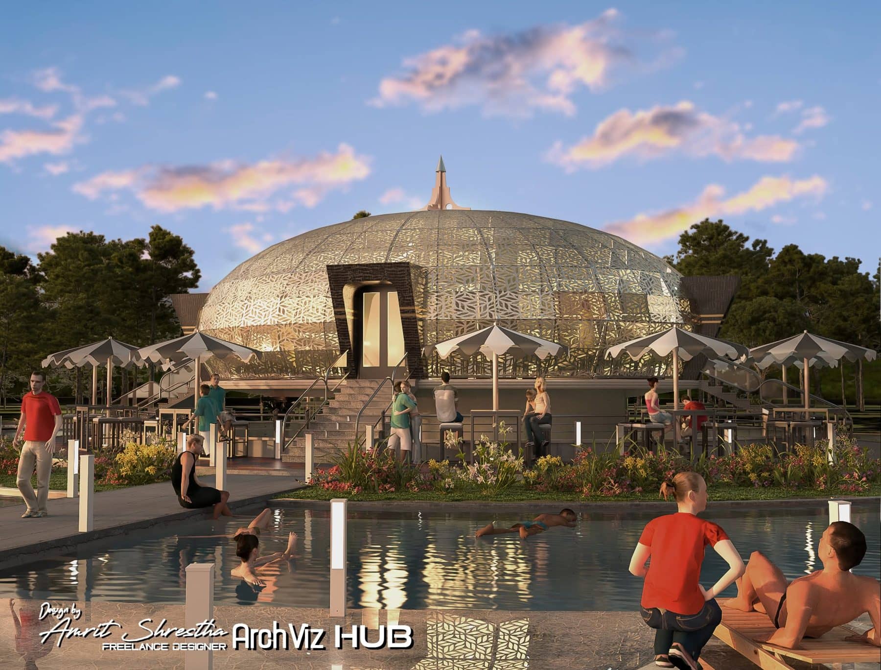 Restaurant and leisure pavilion